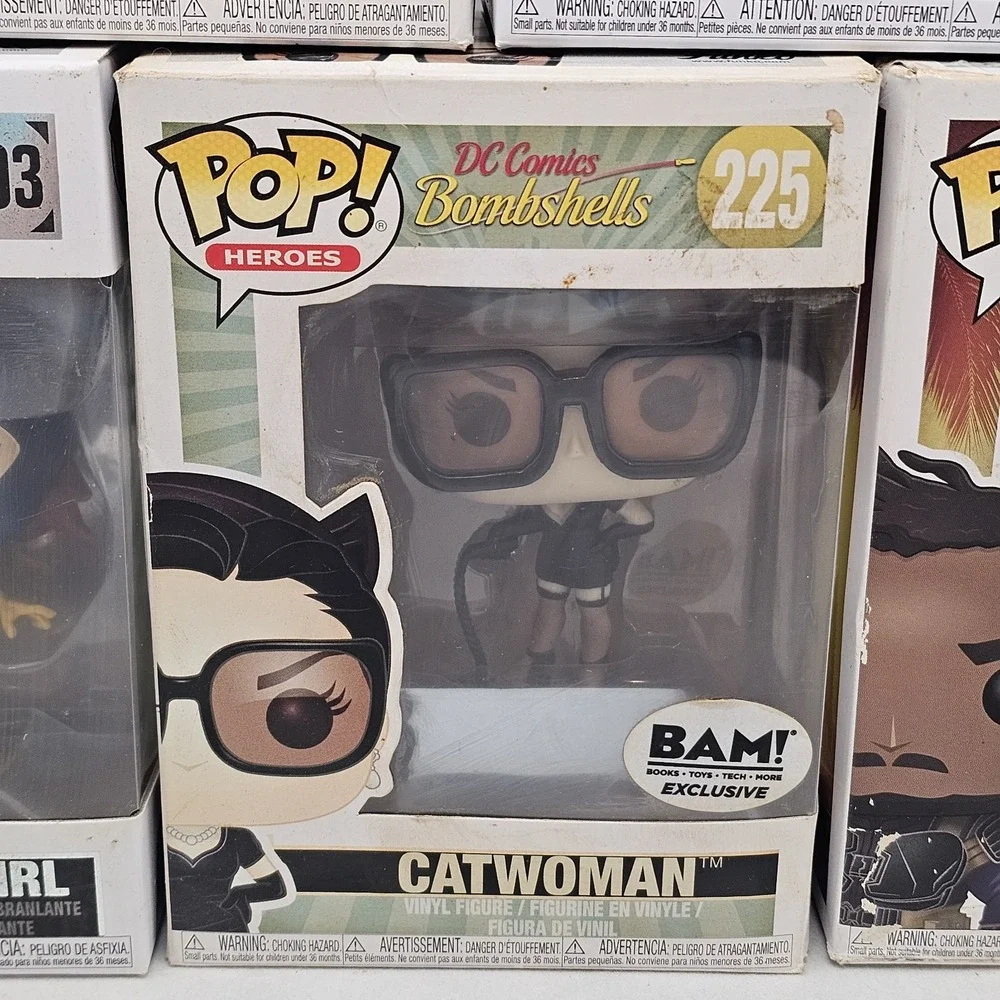 Lot of 5 OOB Funko Pop Marvel & DC Cyborg Angel Marvel Girl Catwoman Killmonger